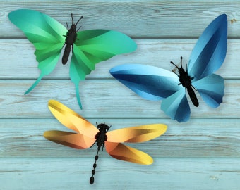 3D Mixed insects puzzle set color