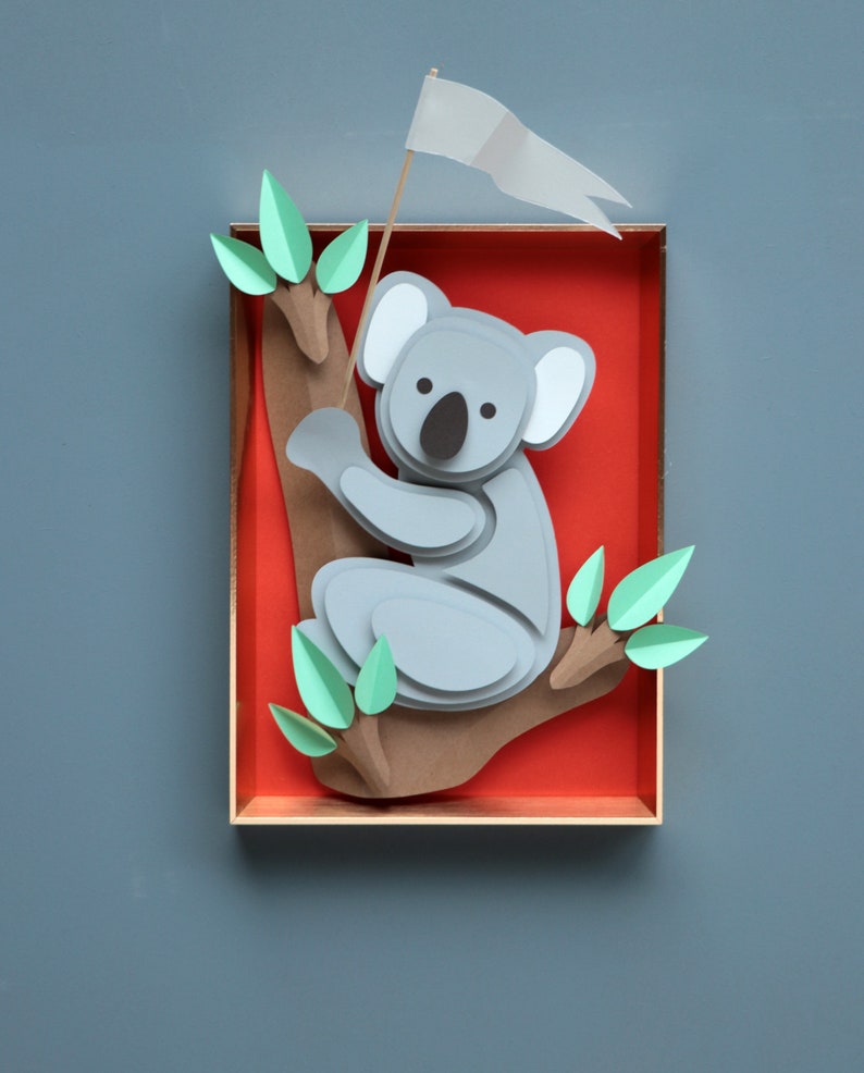 Printable 3D Paper Koala Template to Help Koala's in Need - Etsy