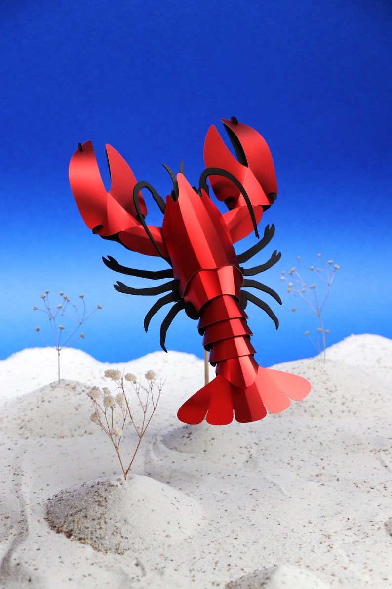 3D Paper Lobster Puzzle image 1