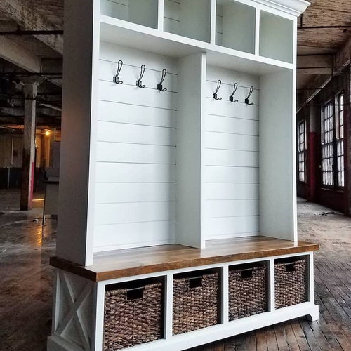 THE MEMPHIS Mudroom Lockers Bench Storage Farmhouse Furniture Etsy