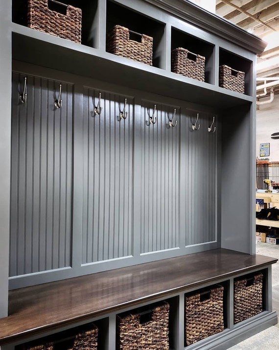 Die Dublin Grau Mudroom Schliessfacher Bank Mobel Cubbies Coat Rack Lagerhalle Baum
