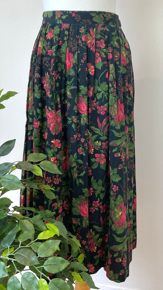 Vintage Floral Monsoon Midi Skirt, UK Size 12