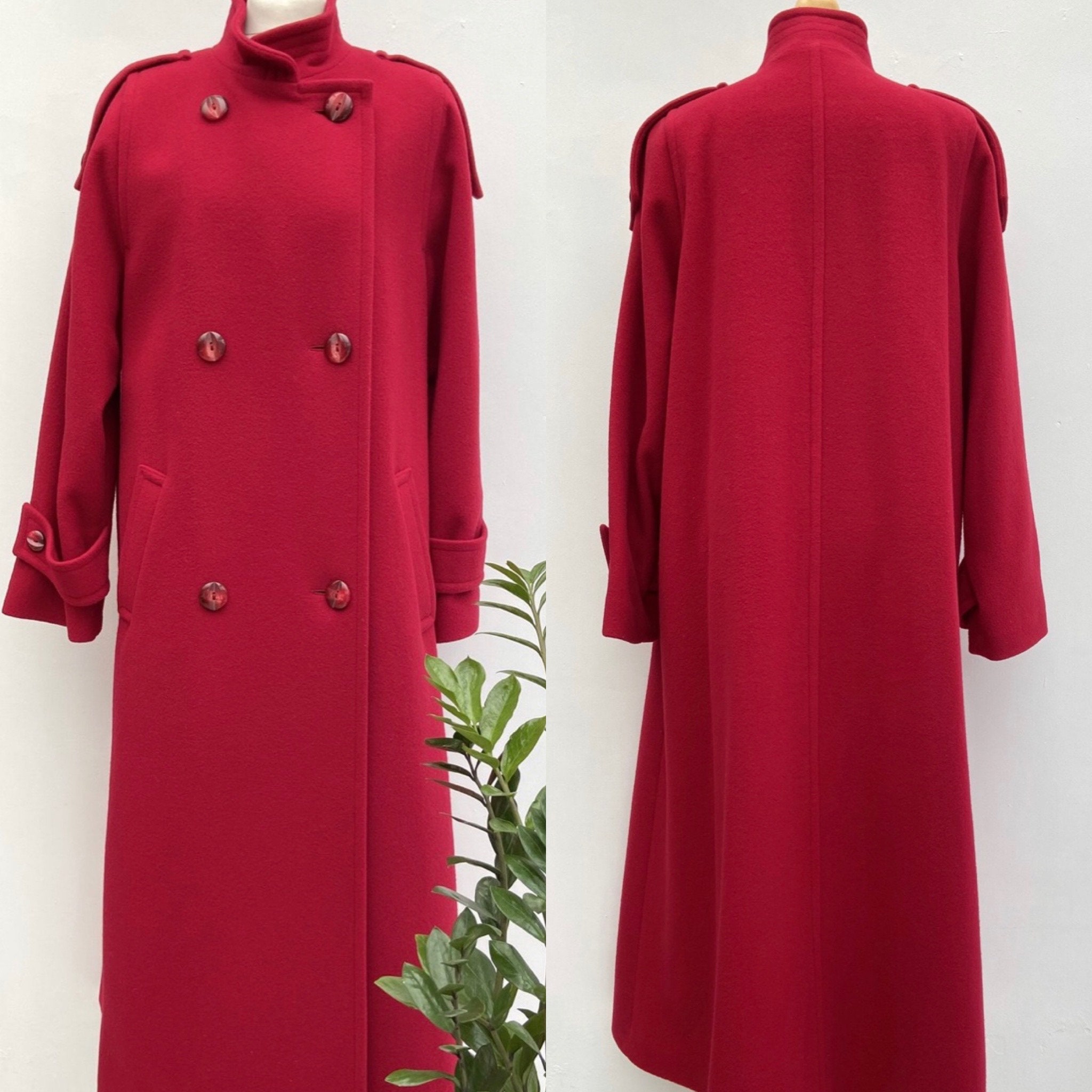 Image of Vintage Red St A Michael Wool Coat, Clothing, Uk Size /