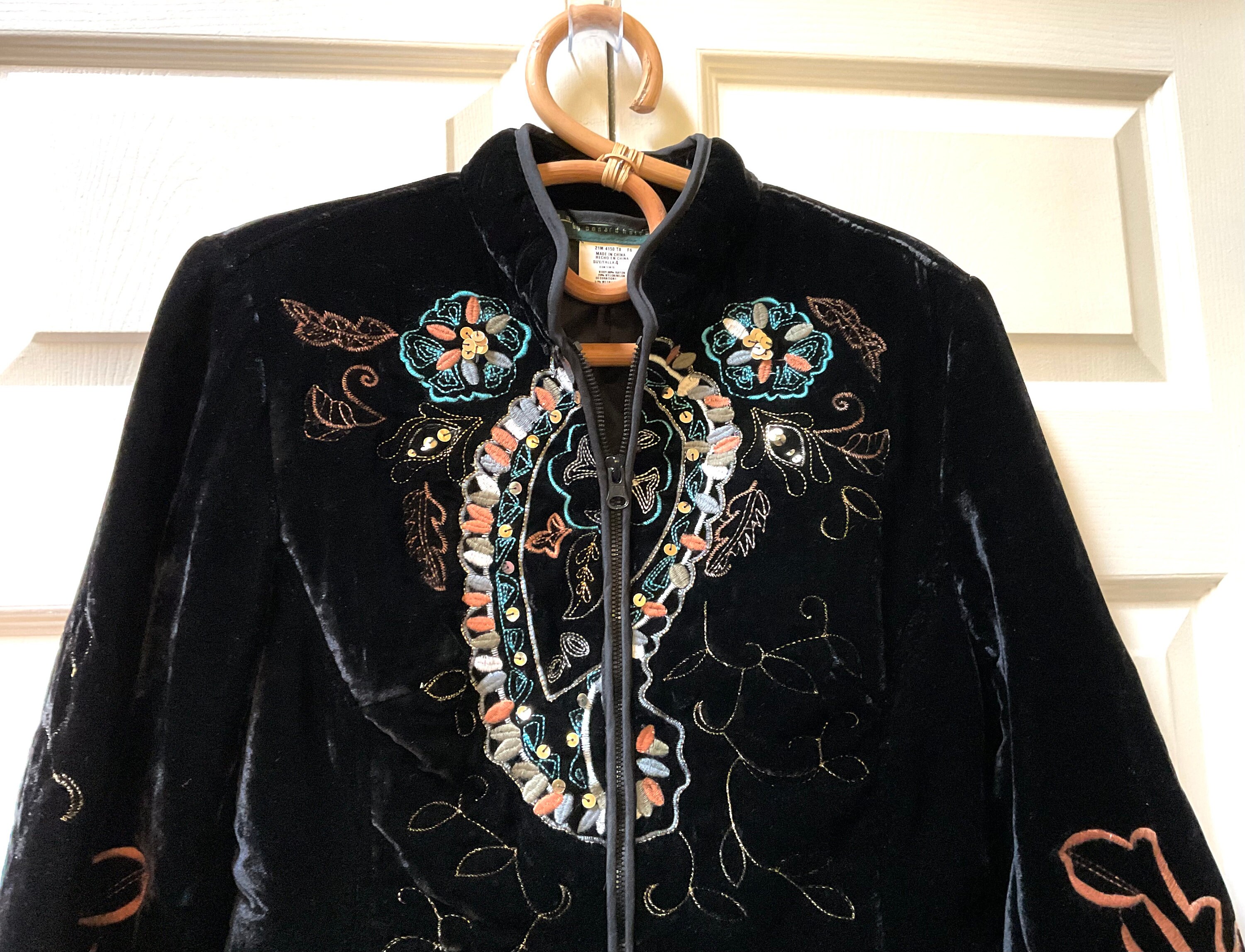Vintage Velvet Harve' Benard Jacket / SZ 4 / Embroidered