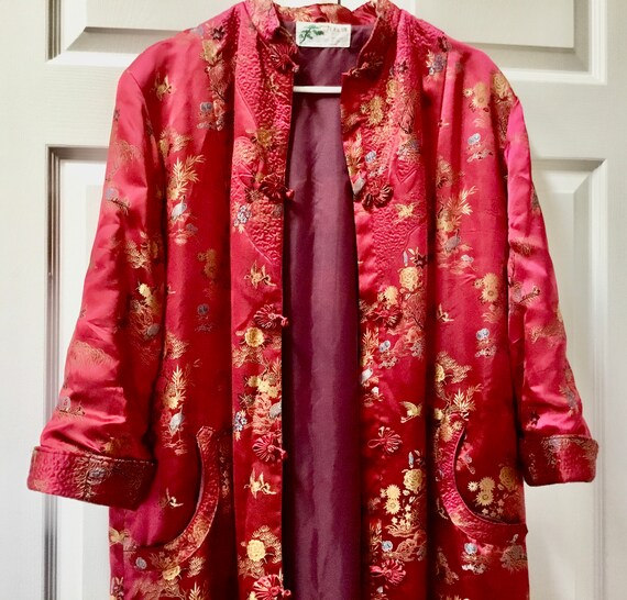 Vintage Lined Long Asian Robe / SZ M / Lingerie /… - image 2
