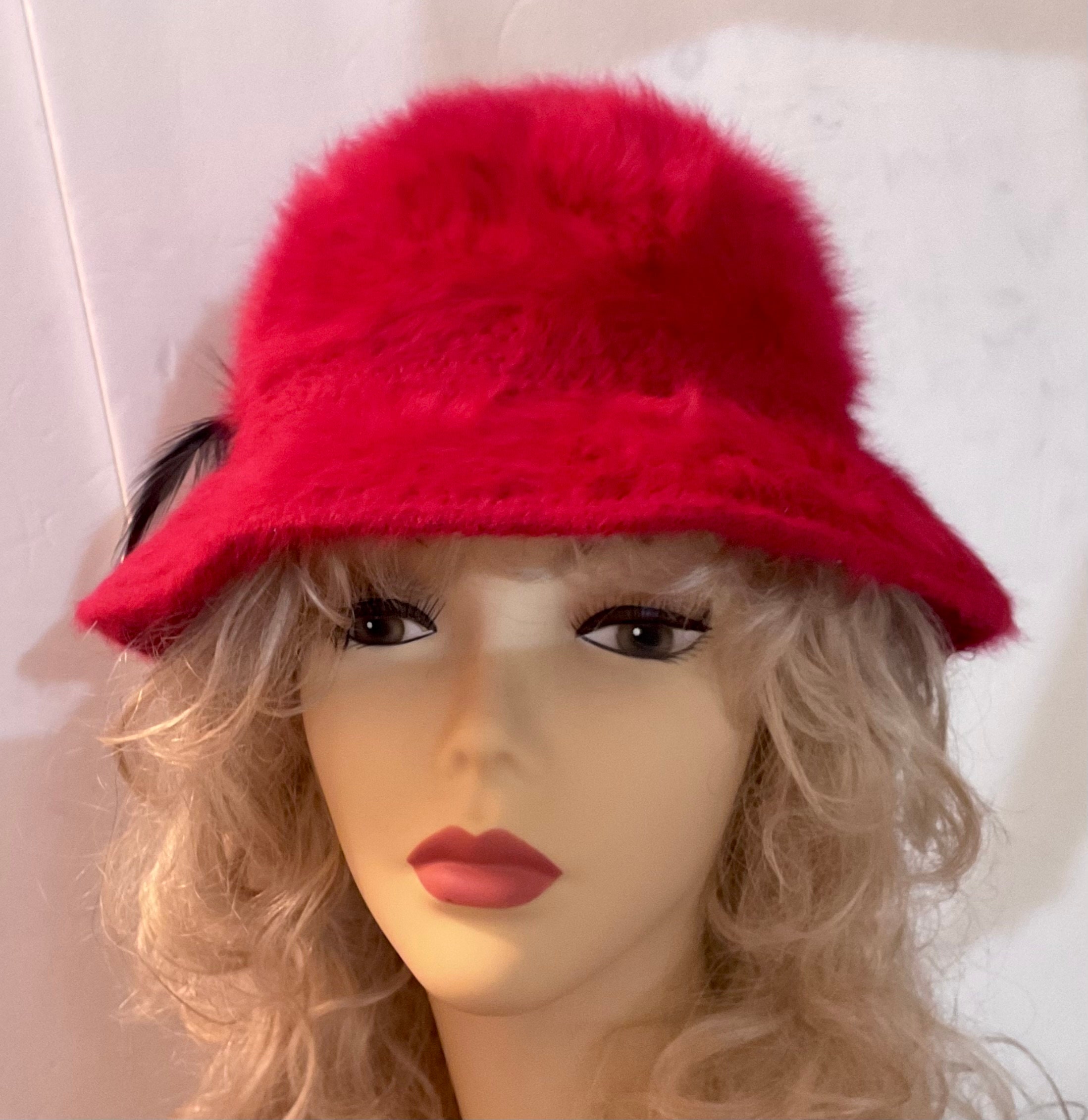 Vintage Red Kangol Bucket Hat / Retro / Boho / Preppy 