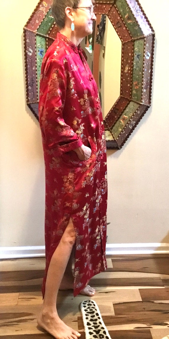 Vintage Lined Long Asian Robe / SZ M / Lingerie /… - image 8