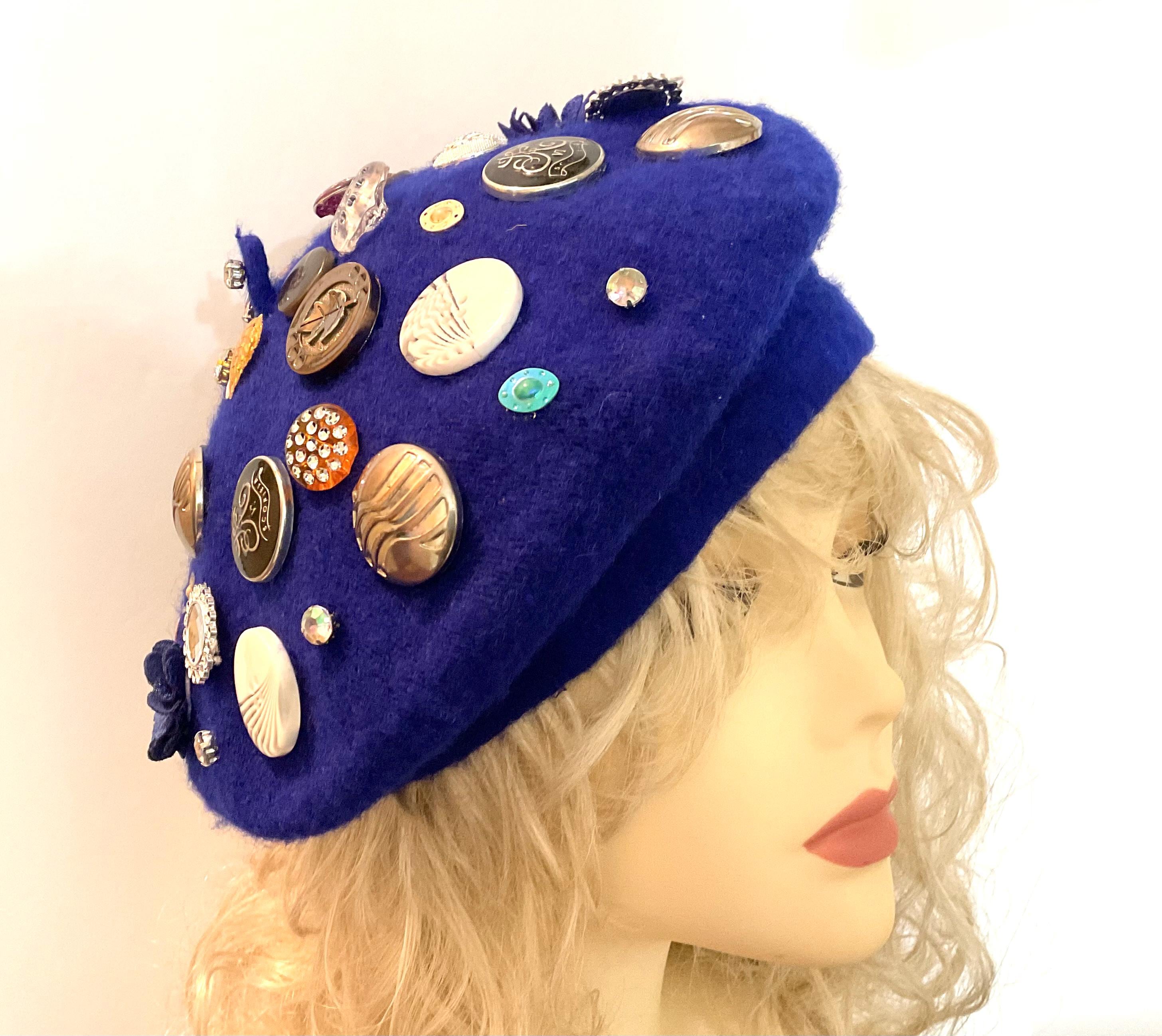 Wool Beret With Sparkly Stones Sequin Beret Knit Hat – Gorsuch main image 3