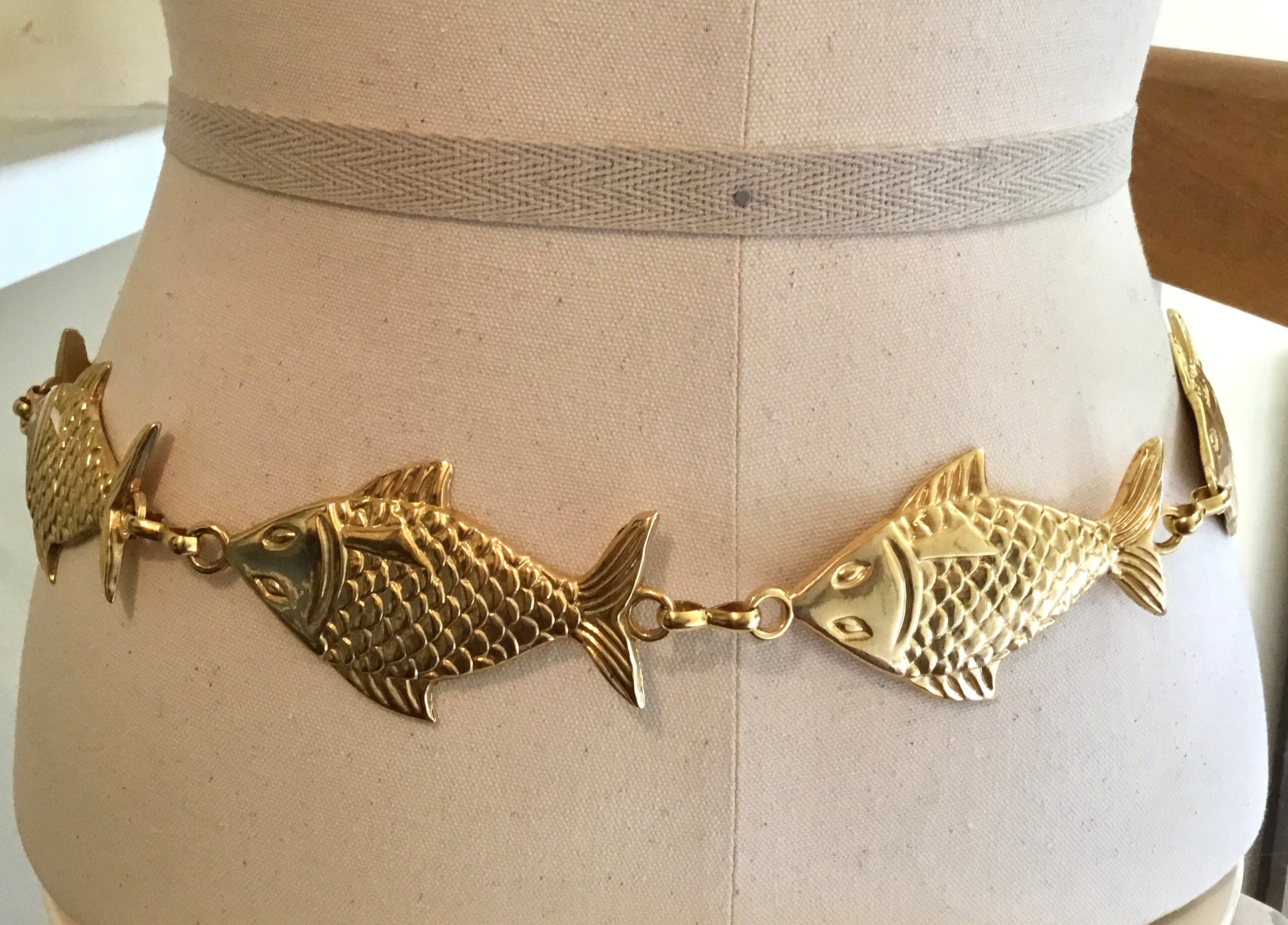 ANNE KLEIN Belt Vintage Womens Silver Gold Chain Belt One Size Chain Pendant Anne Klein Faux Leather Interlaced Chain Belt | HSN main image 2