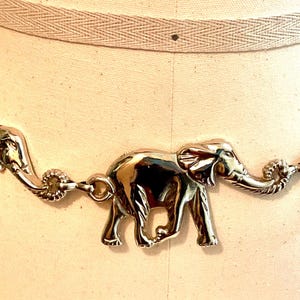 Vintage Anne Klein Elephant Chainbelt / Silver Chainbelt 