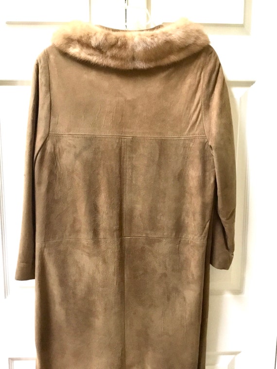 Vintage Brown Mink and Suede Coat / SZ S to M / B… - image 5