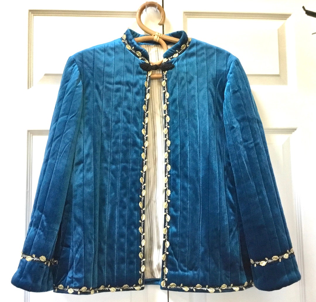 Vintage Quilted Velvet Bed Jacket / SZ M / Lingerie / Retro / Etsy