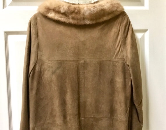Vintage Brown Mink and Suede Coat / SZ S to M / B… - image 6