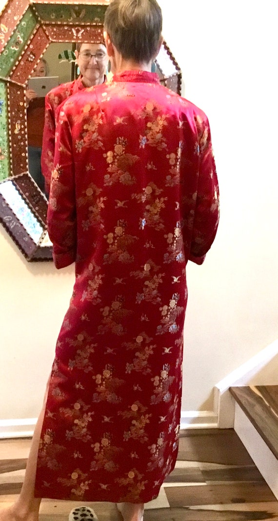 Vintage Lined Long Asian Robe / SZ M / Lingerie /… - image 7