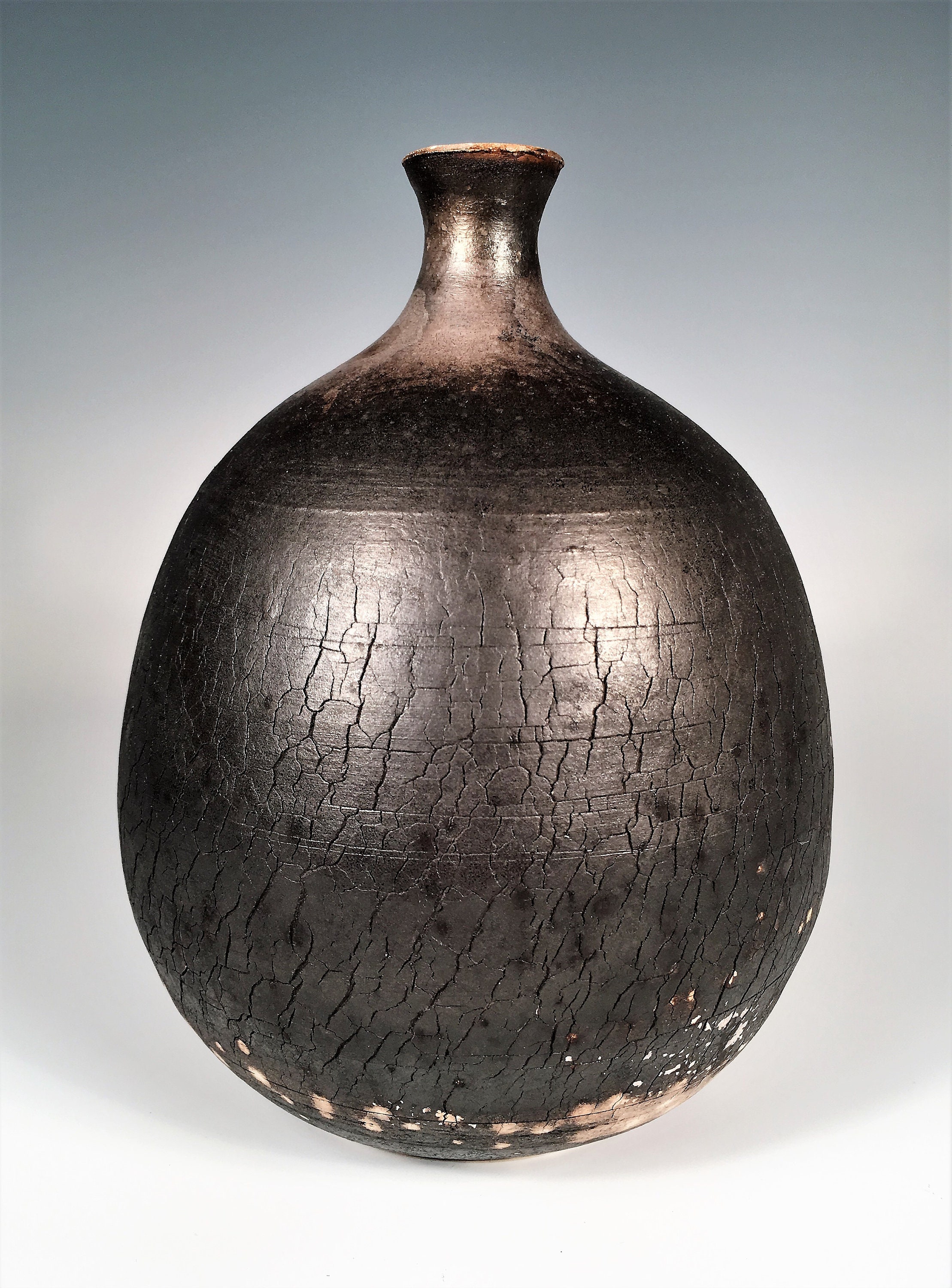 Raku Pottery Handmade Vase Obvara Burnished Pottery Black Etsy India
