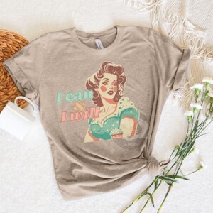 Vintage Pin-Up Girl Digital Download - I Can and I Will Motivational Graphic