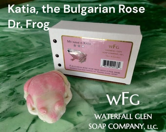 Rose aroma frog shaped vegan bar soap for kids