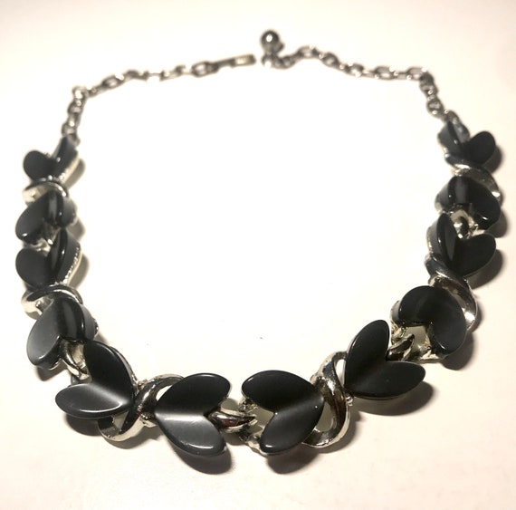 Grey Moonglow Thermoset Lucite Necklace Mid Centu… - image 3