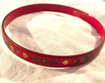 Vintage Made in Italy Laurana Red Enamel Bangle