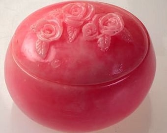 Marvella 1960’s Pink Rose Ceramic Trinket Favor Box