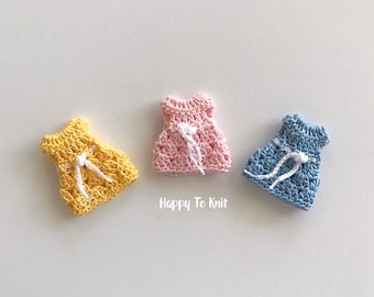 Handmade Miniature Dresses (Set of 3)  Fits 2.5" Doll