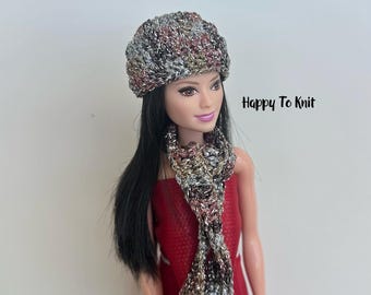 Luxurious hat and scarf for fashion dolls
