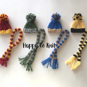 Hand-Knitted Hat and Scarf Set – Doll Clothes