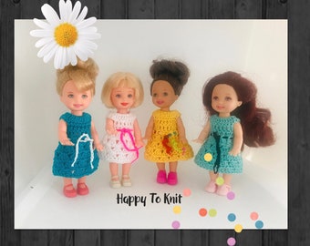 Dress for small 5" dolls like Kelly - several colors
