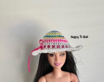 Floppy Sun Hat with Ribbon for 11.5" Fashion Doll