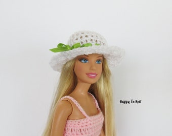 Sun hat for barbie barbie clothes handmade crochet hat for 1:6 scale dolls summer hat for 12 inch dolls doll miniature wide-brim hat Sun hat for barbie barbie clothes handmade crochet hat for 1:6 scale dolls summer hat for 12 inch dolls doll miniature wide-brim hat