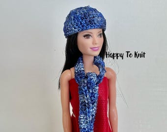 Luxurious hat and scarf for fashion dolls