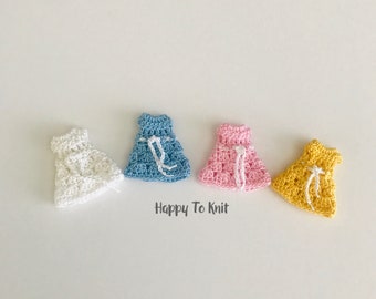 Handmade Miniature Crochet Dress – 1:12 Scale Dollhouse, Fits 2.5" Doll