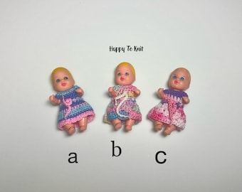 Miniature clothes - Wearable miniature dress for 2.5" doll