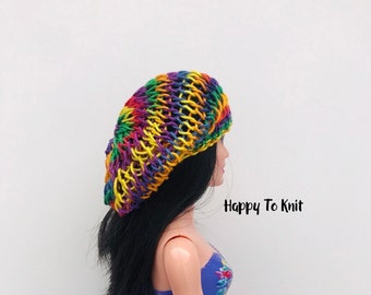 Hand-Knitted Slouchy Hat for 11.5" Fashion Doll