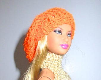 Hand-Knitted Slouchy Beanie for 11.5" Fashion Dolls
