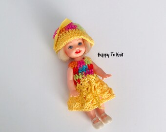 Dress and Hat for 4.5" Kelly Doll