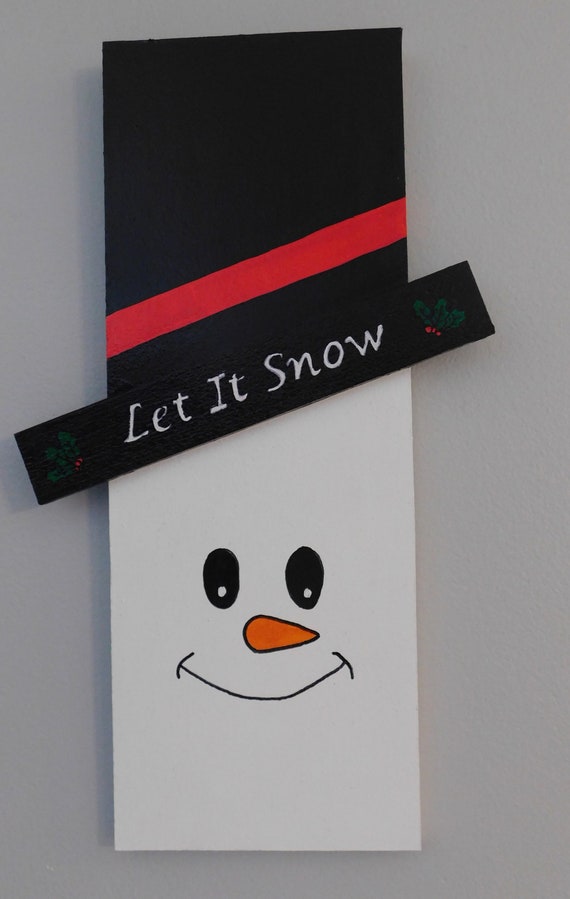 Snowman Door Hanger Wall Hanger Door Sign Hand Painted Etsy