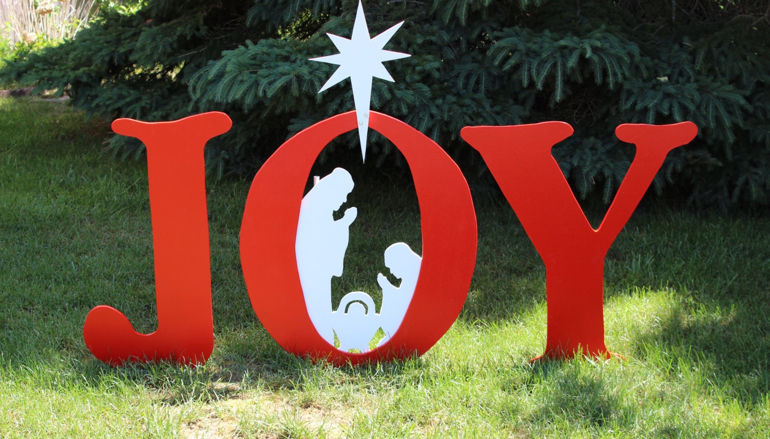 JOY Nativity Yard Art Outdoor Christmas Sign Christmas  Etsy