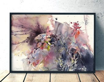 Sound of grass - Original or Art print from watercolor painting, wall hanging art, giclee on watercolor paper