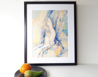 Original or Print of Venus watercolor painting, still life painting, hanging wall art print on watercolor paper