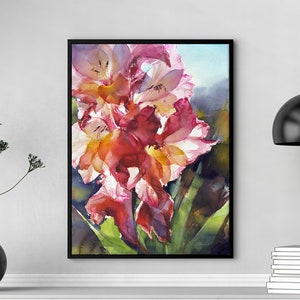 Mieczyk Wydruk artystyczny z akwareli, duża sztuka ścienna, giclee na papierze akwarelowym