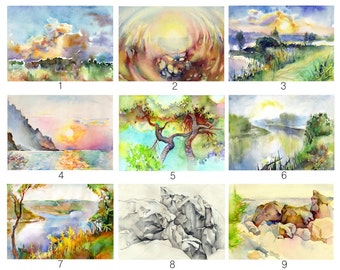 windmill Flower watercolor painting print rose butterfly ACEO print poppy