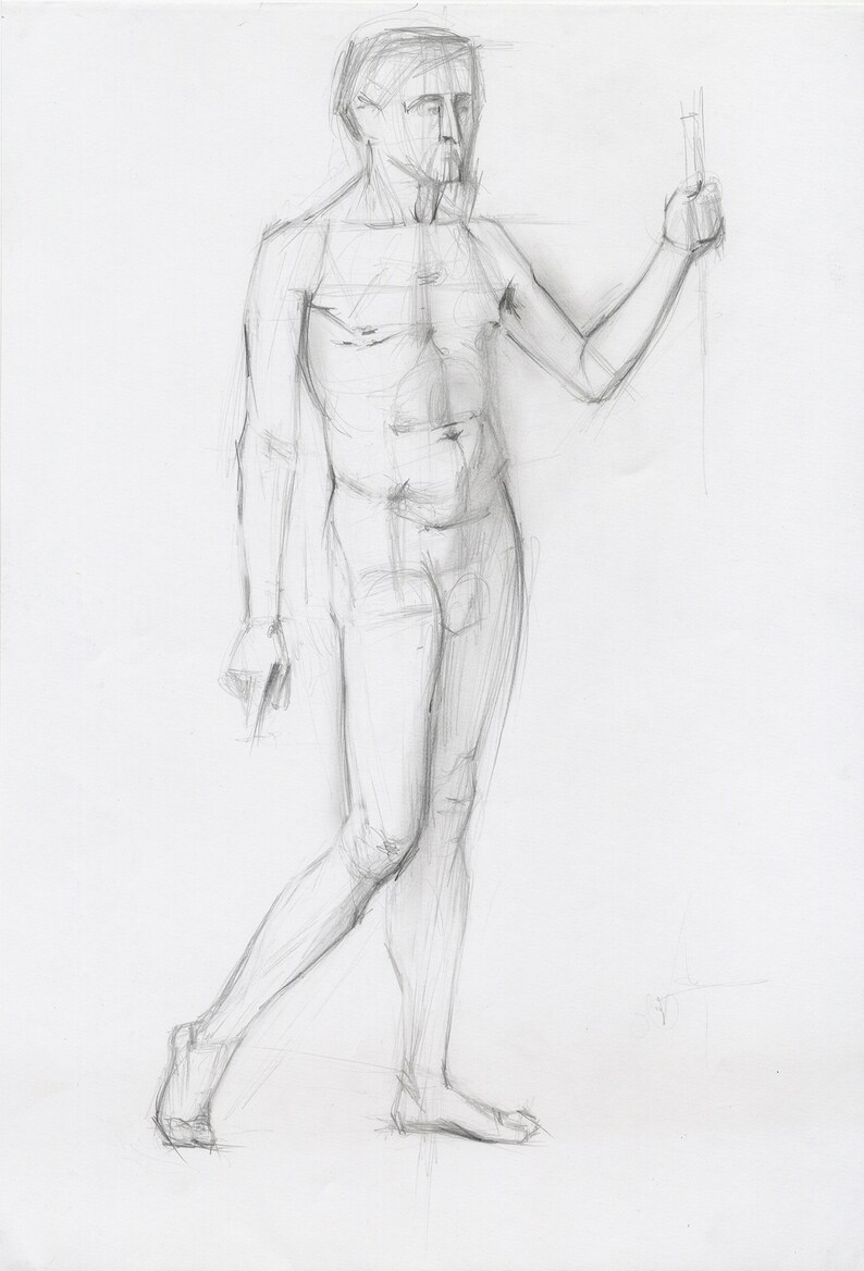 Dessin De Modèle Dhomme Dessin Masculin De Crayon De Modèle Dessin Académique Détude Papier