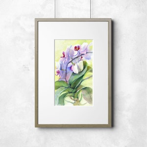 Art print of Flower watercolor painting - print of Orchid flower painting, kitchen wall art, country style decor, giclee on watercolor paper
