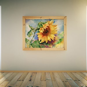 Art print of Sunflower Watercolor painting sunflower Watercolor painting print Sunflower wall art Sunflower print image 4