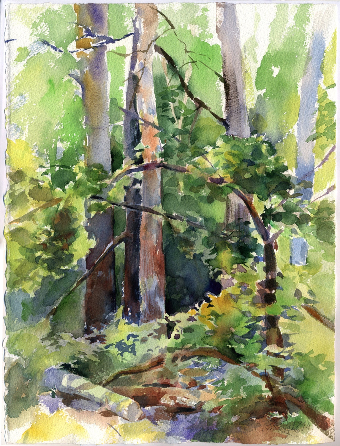 Art Print Of Forest Watercolor Painting Green Trees Wall Etsy art-print-of-forest-watercolor-painting-green-trees-wall-etsy