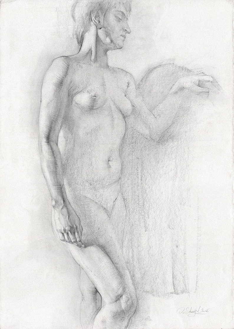 Standing female nude