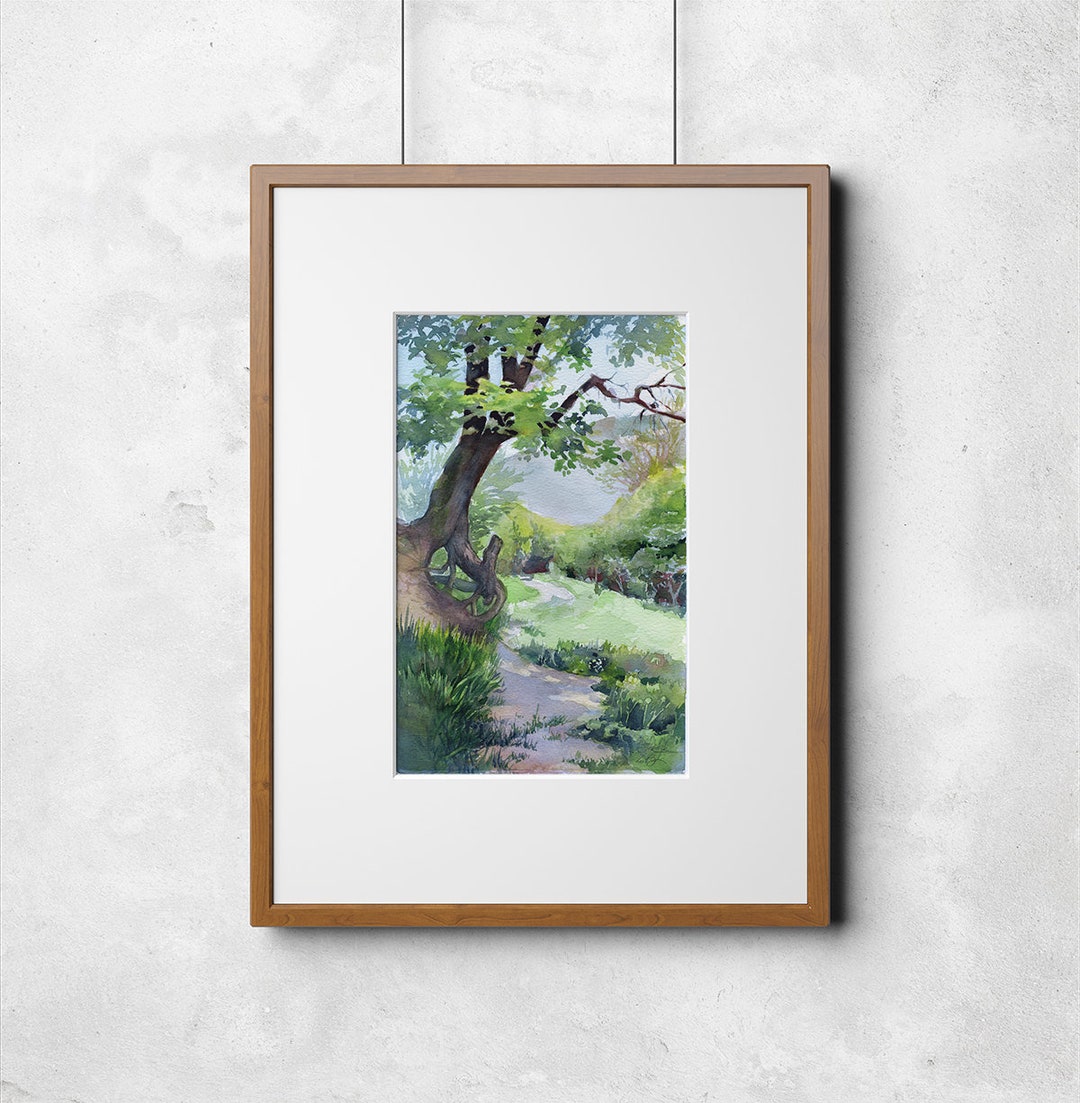 Art Print of Tree Watercolor Painting Landscape From Crimea Made on ...
