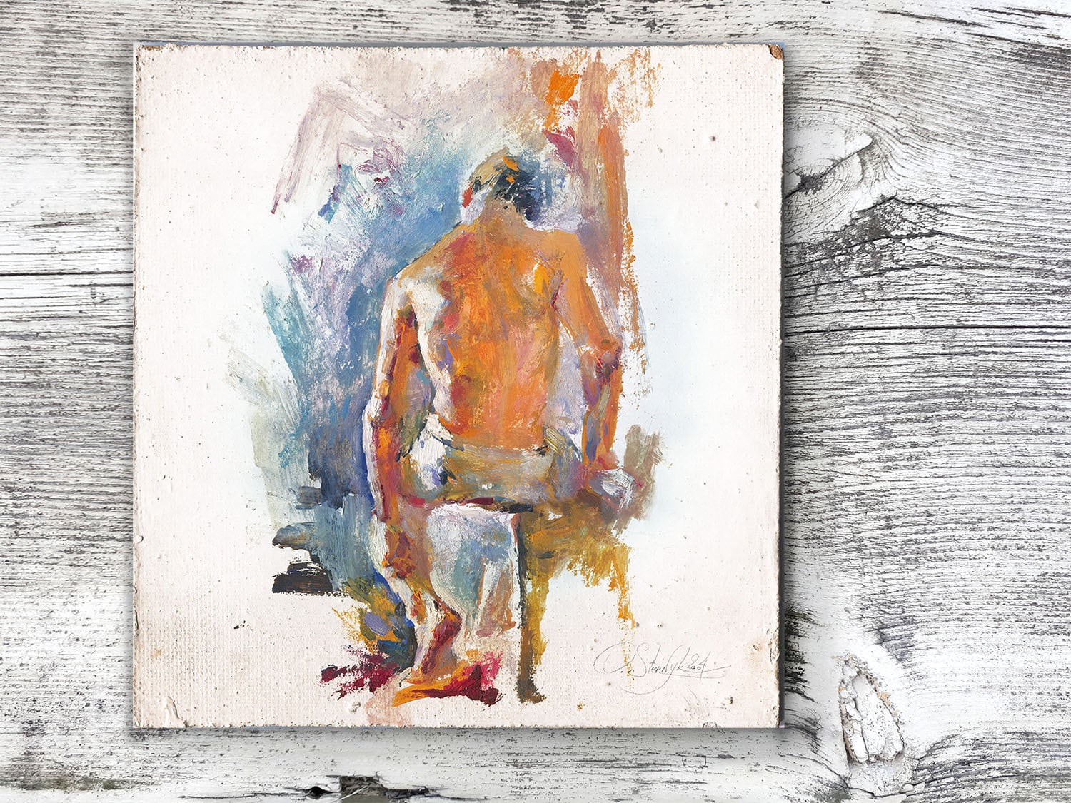 Print of Male Model Painting Human Figure Oil Painting Fine Art Print