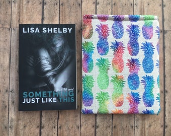 Medium Multi Colored Pinapple Book Sleeve/Gift Idea for Book Lovers/ Book Gift Ideas/ Best Book Covers